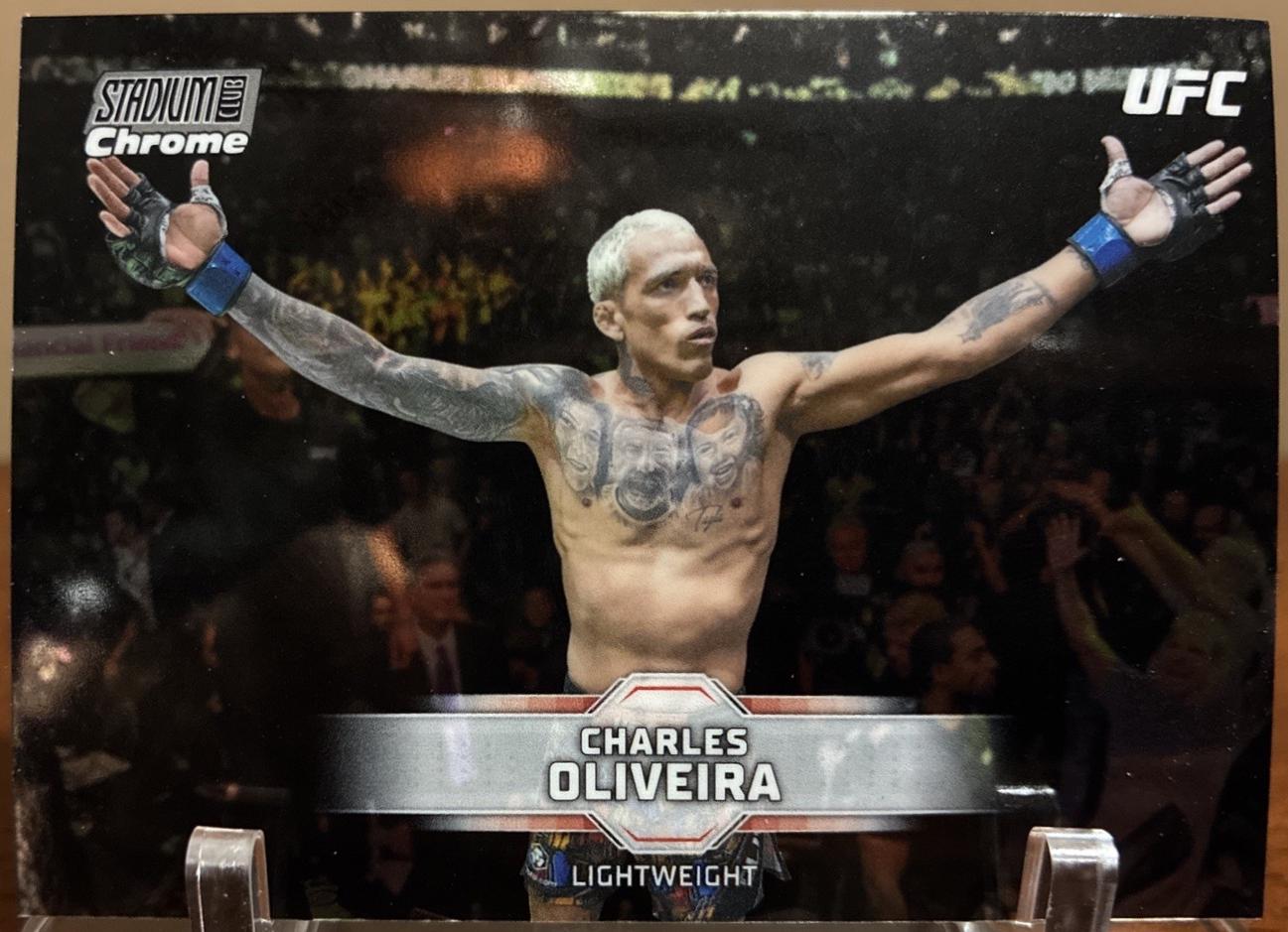 Charles Oliveira 2026 Topps Stadium Club UFC Chrome Base #CB-45 Orange Refractor
