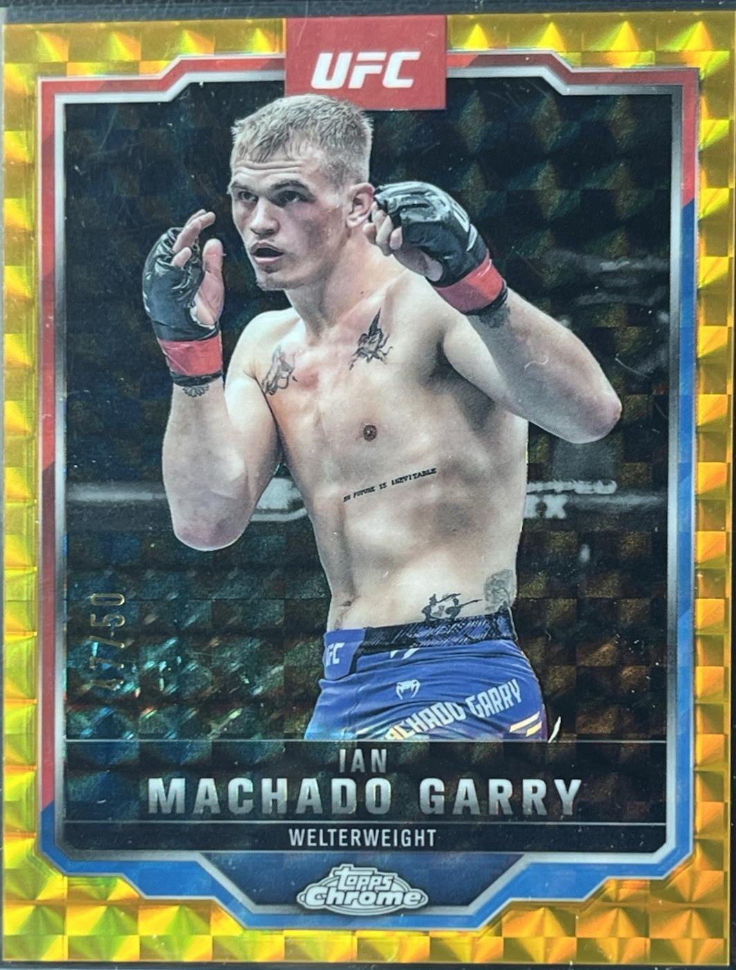 Ian Machado Garry 2025 Topps Chrome UFC Base #163 Gold Geometric Refractor