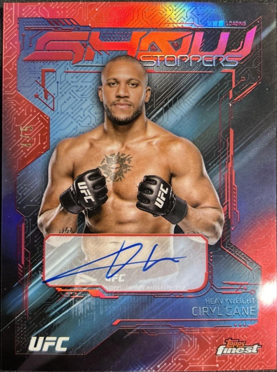 Ciryl Gane 2025 Topps Finest UFC Showstopper Autographs #SSA-CG Superfractor