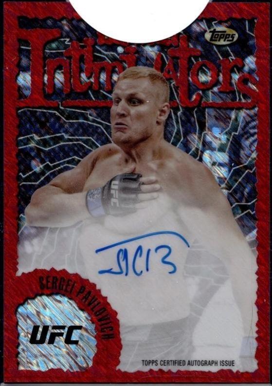 Sergei Pavlovich 2024 Topps Finest UFC Intimidators Autographs #IA-SPH Red Shimmer Refractor
