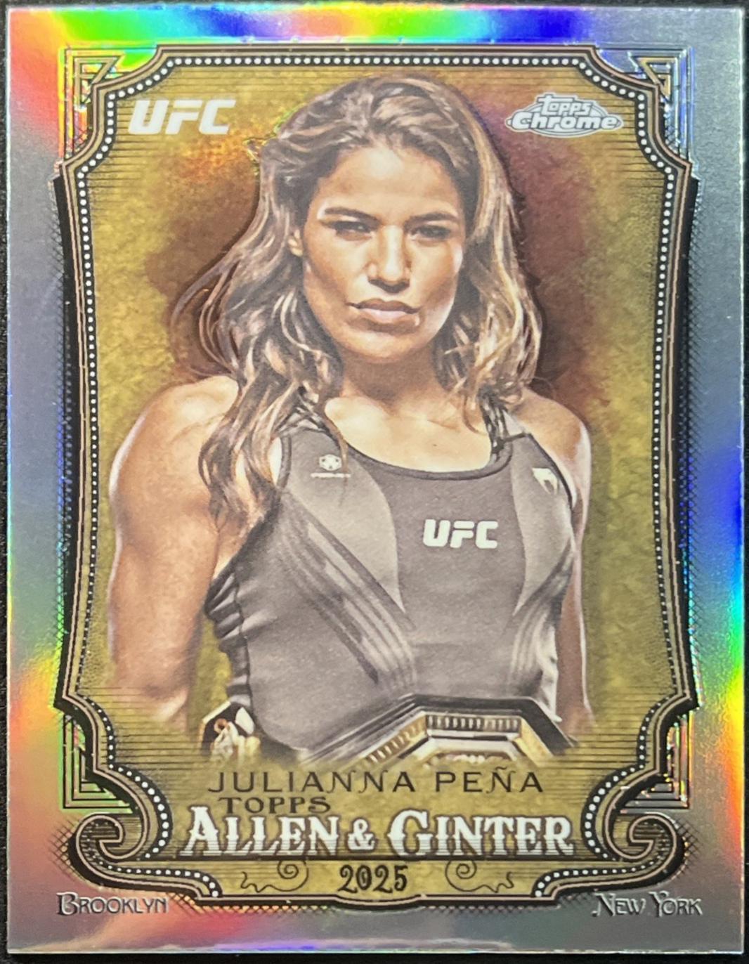 Julianna Peña 2025 Topps Chrome UFC Allen & Ginter #AAG-5 Refractor