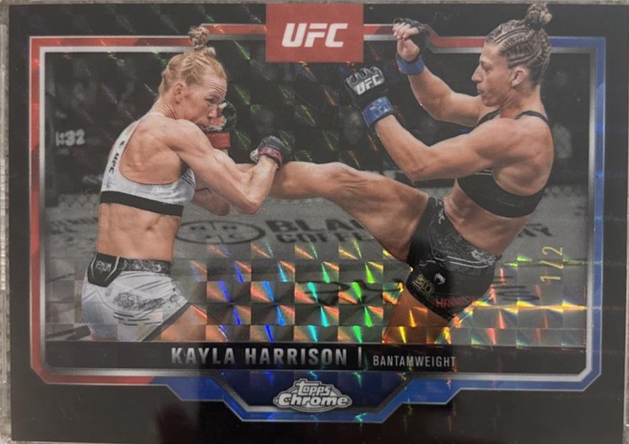 Kayla Harrison 2025 Topps Chrome UFC Base #172 Black Geometric Refractor