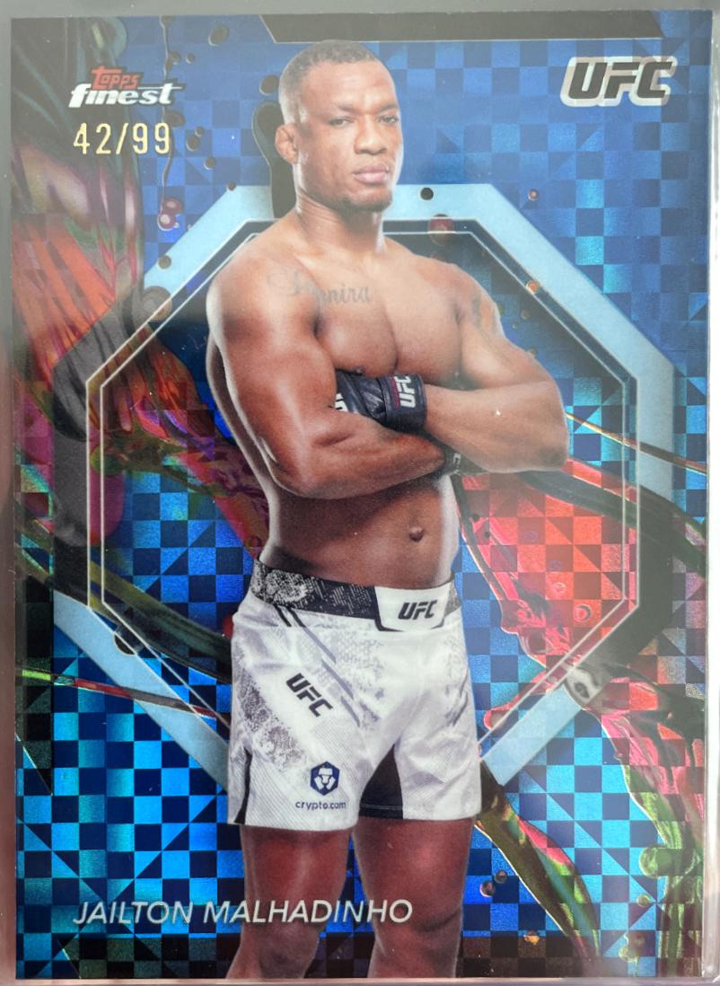 Jailton Almeida 2024 Topps Finest UFC Base Common #81 Blue Checkerboard Refractor
