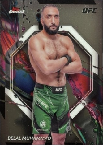Belal Muhammad 2024 Topps Finest UFC Base Common #37 Superfractor