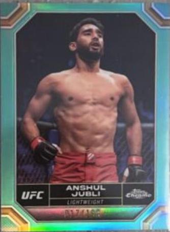 Anshul Jubli 2024 Topps Chrome UFC Base #18 Aqua Refractor