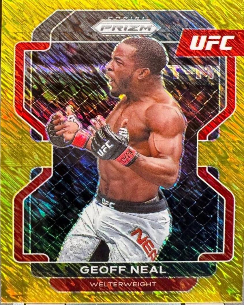 Geoff Neal 2022 Panini Prizm UFC Base #163 Gold Shimmer