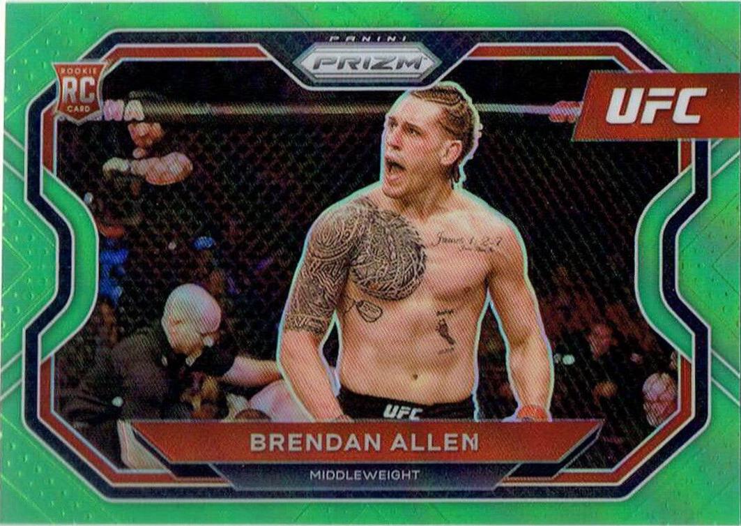 Brendan Allen 2021 Panini Prizm UFC Base #134 Neon Green