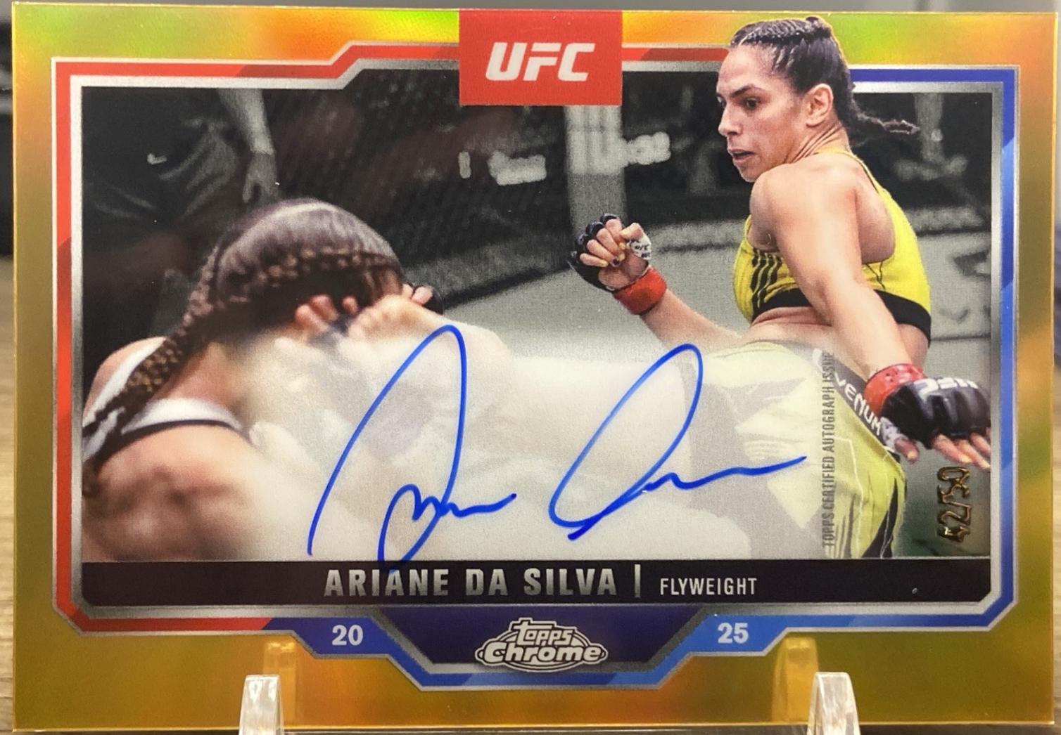 Ariane da Silva 2025 Topps Chrome UFC Chrome Veteran Autographs #CVA-AL Gold Refractor