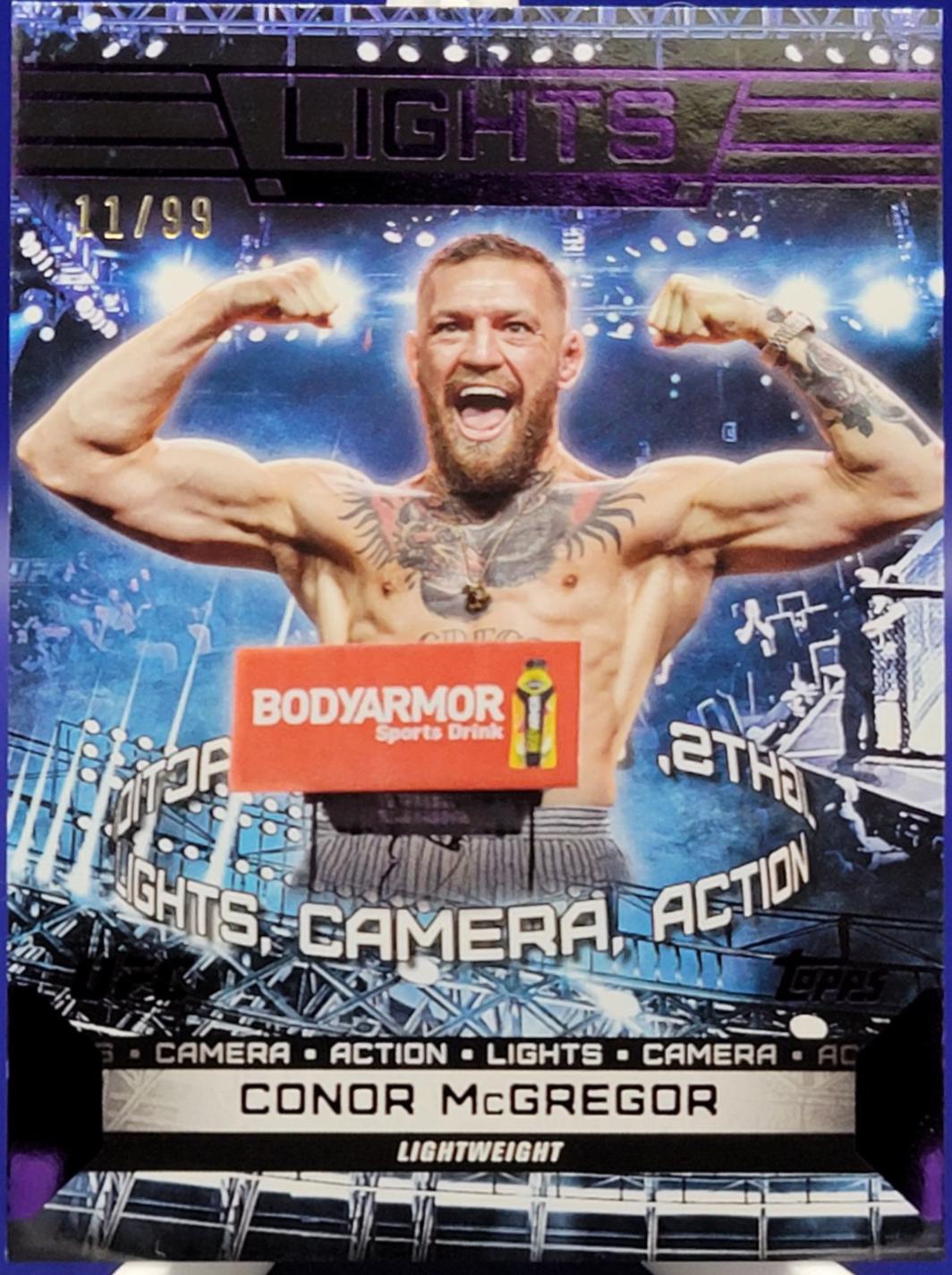 Conor McGregor 2024 Topps Knockout UFC Lights (Lights, Camera, Action) #LTS-6 Purple