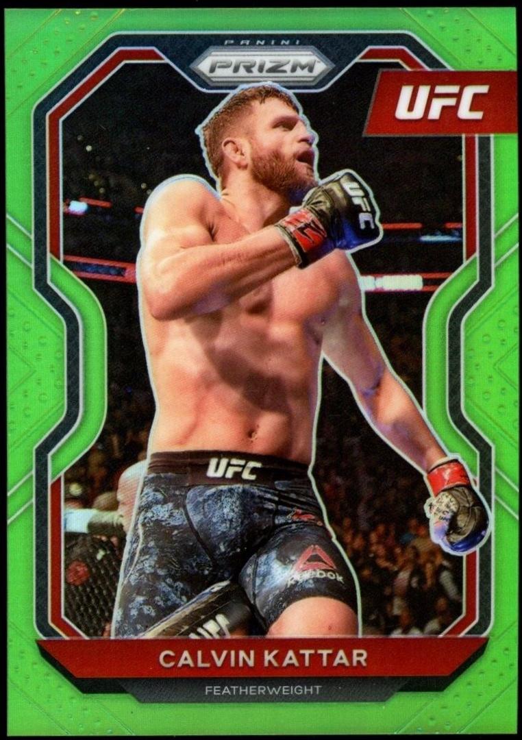 Calvin Kattar 2021 Panini Prizm UFC Base #58 Neon Green