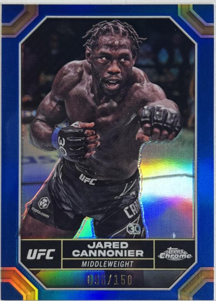 Jared Cannonier 2024 Topps Chrome UFC Base #92 Blue Refractor