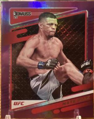 Nate Diaz 2022 Panini Donruss UFC Base #46 Purple Flood