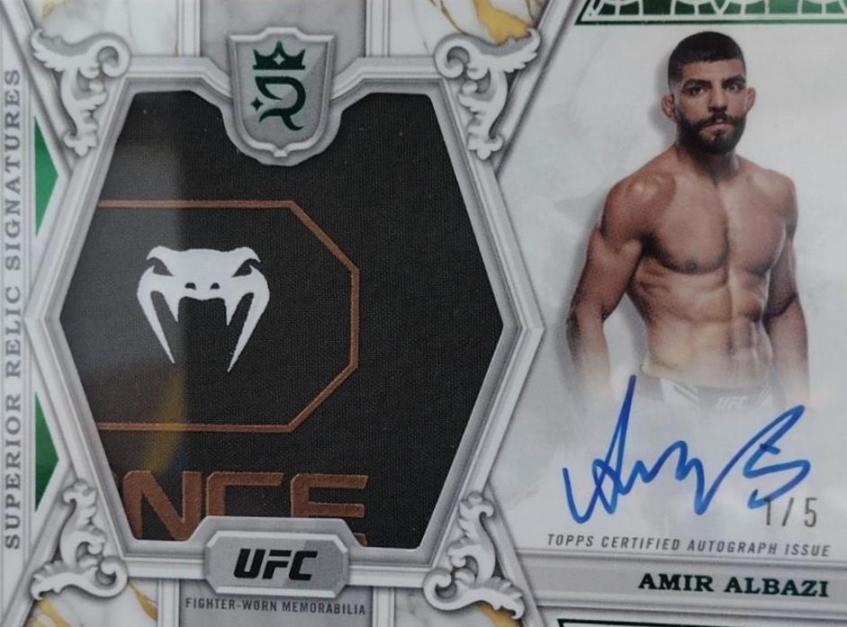 Amir Albazi 2024 Topps Royalty UFC Superior Relic Signatures #SRS-AA Green