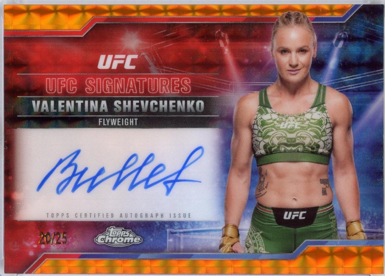 Valentina Shevchenko 2025 Topps Chrome UFC UFC Signatures #SIG-VS Geometric Orange Refractor