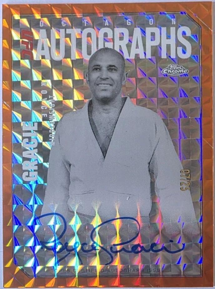 Royce Gracie 2025 Topps Chrome UFC Octagon Legends Autographs #OLA-RG Geometric Orange Refractor