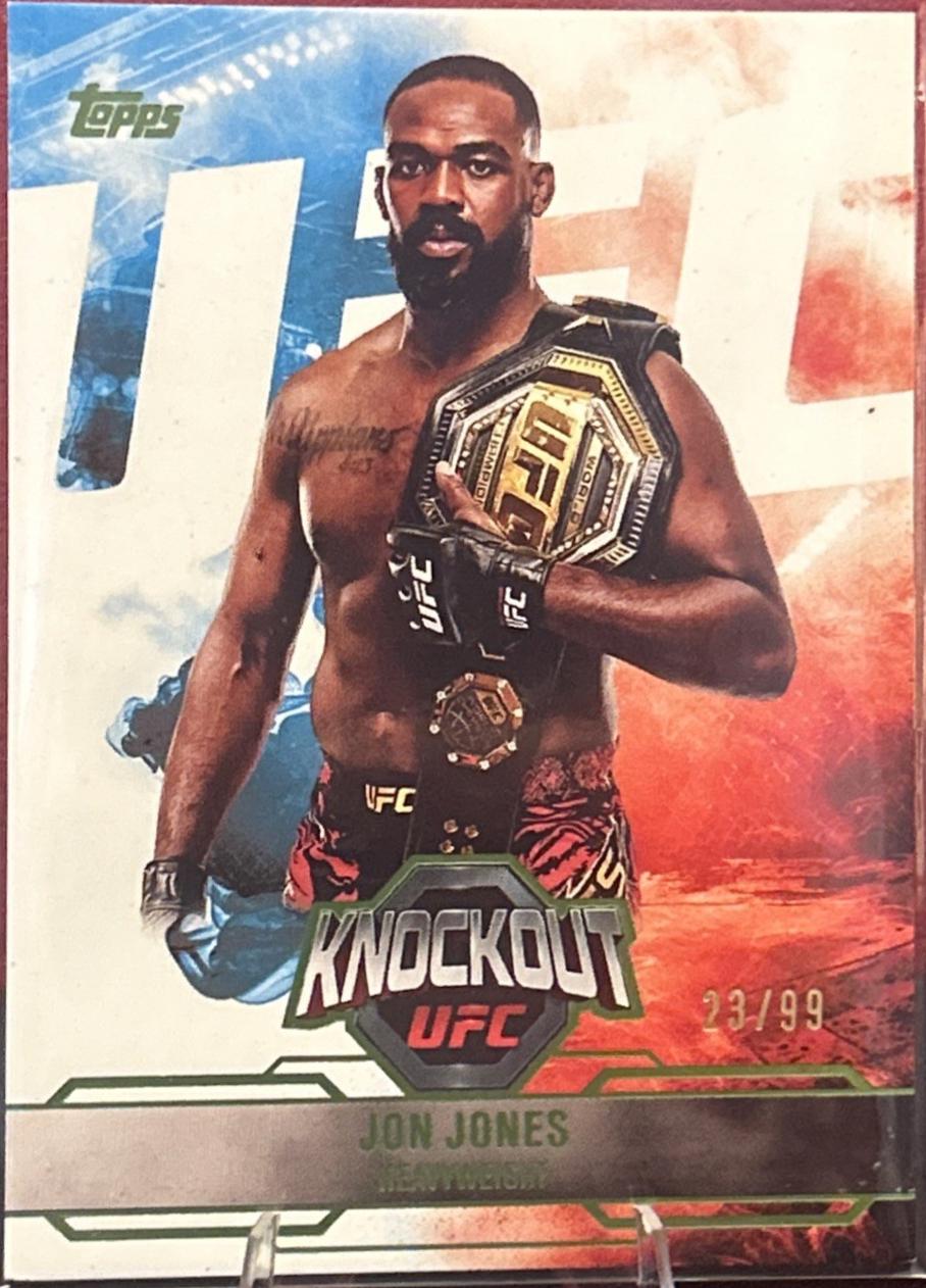 Jon Jones 2025 Topps Knockout UFC Base #100 Lime Green