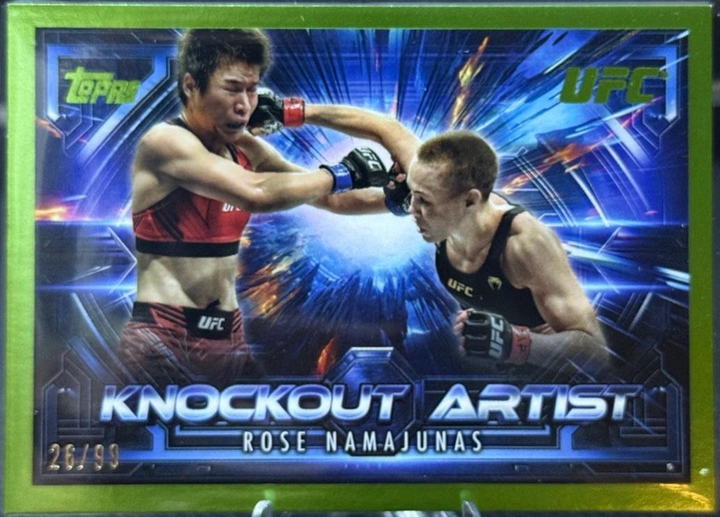 Rose Namajunas 2025 Topps Knockout UFC Knockout Artists #KA-19 Lime Green
