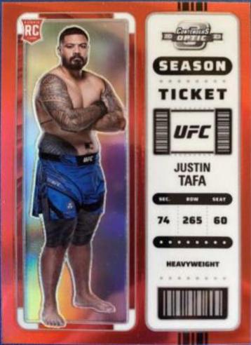 Justin Tafa 2023 Panini Chronicles UFC Base Contenders Optic Season Ticket #369 Red
