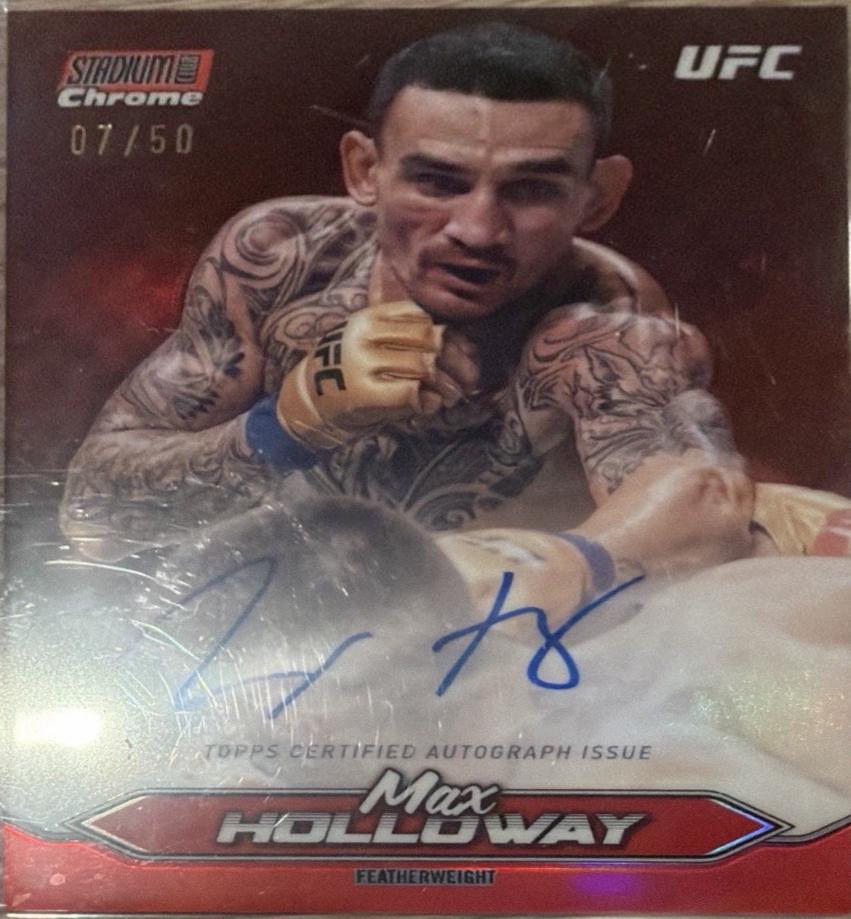 Max Holloway 2025 Topps Stadium Club UFC Chrome Autographs #CAS-MHY Superfractor