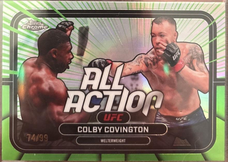 Colby Covington 2026 Topps Chrome UFC All-Action #AA-2 Green Refractor