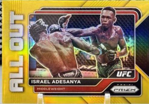 Israel Adesanya 2023 Panini Prizm UFC All Out #2 Gold