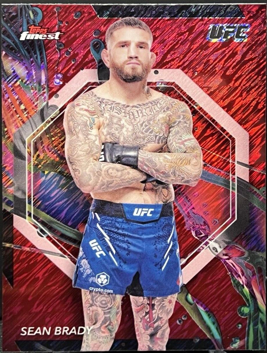 Sean Brady 2024 Topps Finest UFC Base Common #43 Red Shimmer Refractor