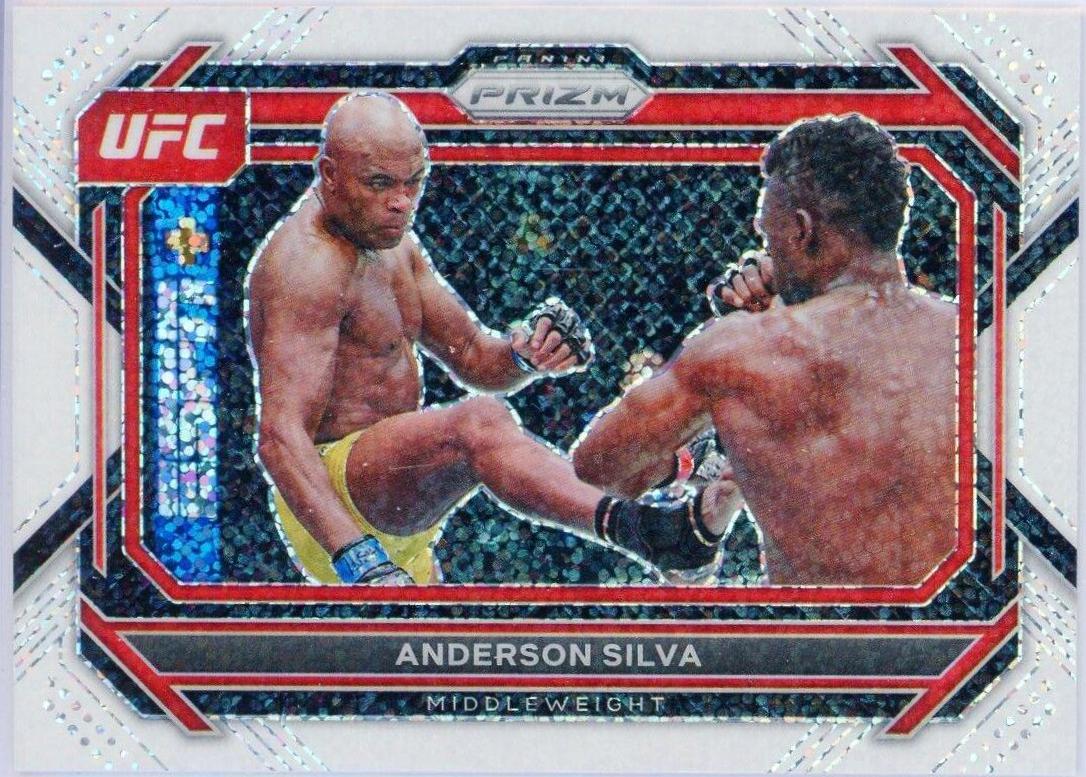 Anderson Silva 2023 Panini Prizm UFC Base #76 White Sparkle