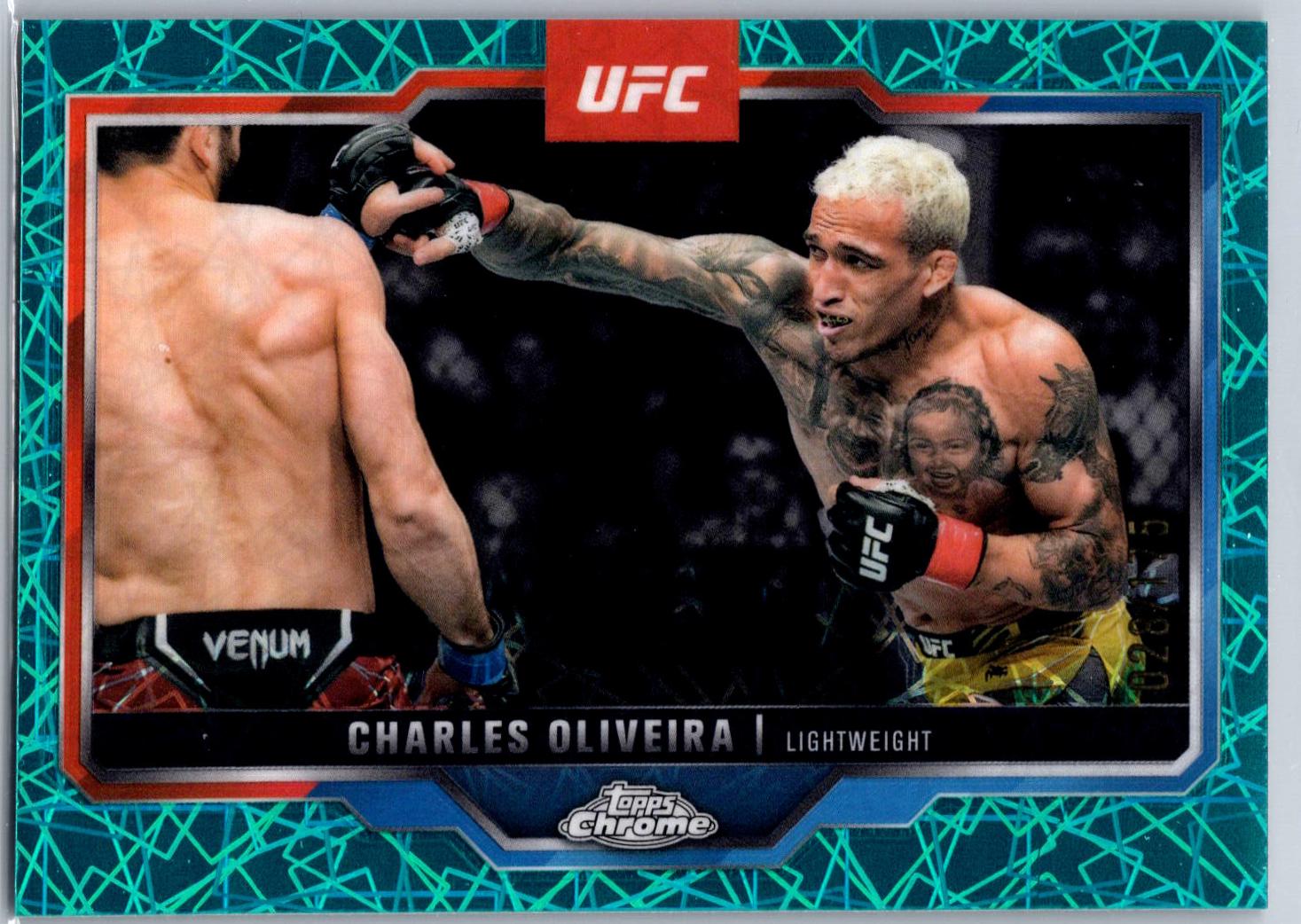 Charles Oliveira 2025 Topps Chrome UFC Base #54 Teal Lazer Refractor
