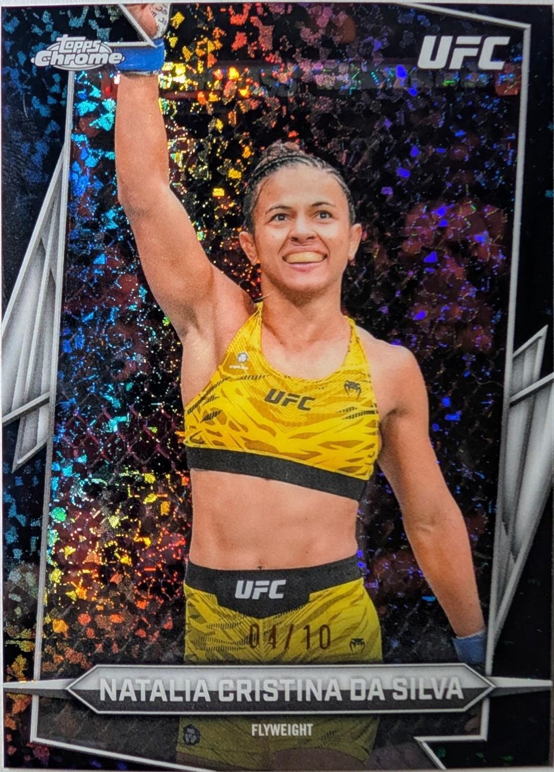 Natalia Silva 2026 Topps Chrome UFC Base #188 Black Mini Diamonds Refractor