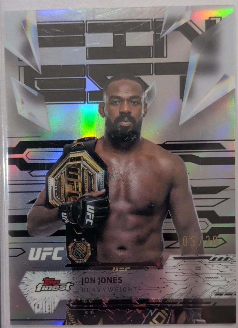Jon Jones 2025 Topps Finest UFC Base Uncommon #122 Black Refractor