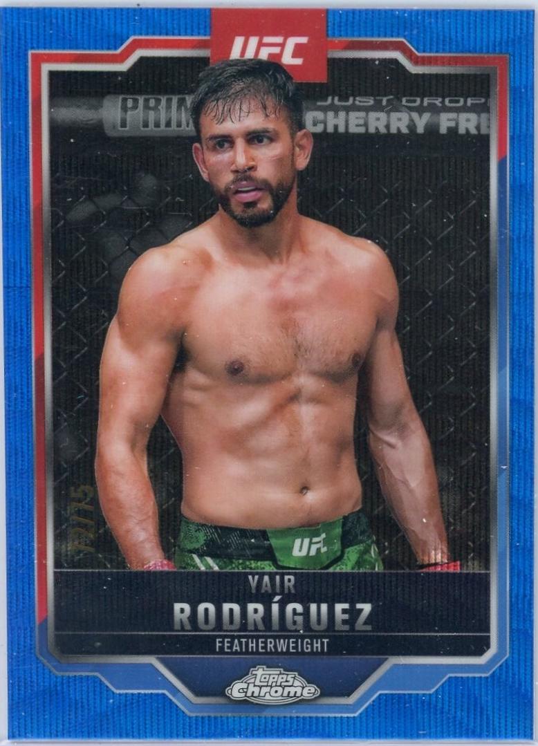 Yair Rodríguez 2025 Topps Chrome UFC Base #95 Blue Wave Refractor