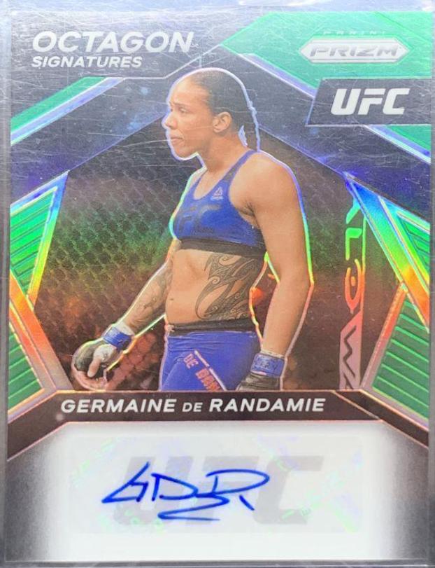 Germaine de Randamie 2021 Panini Prizm UFC Octagon Signatures #18 Green