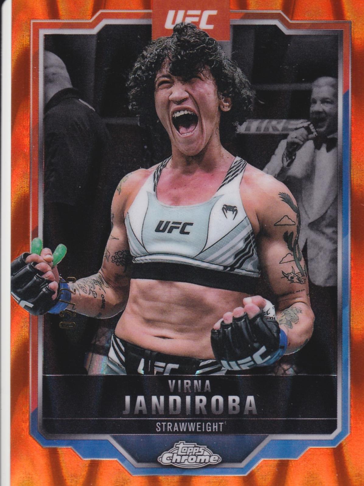 Virna Jandiroba 2025 Topps Chrome UFC Base #123 Orange Refractor