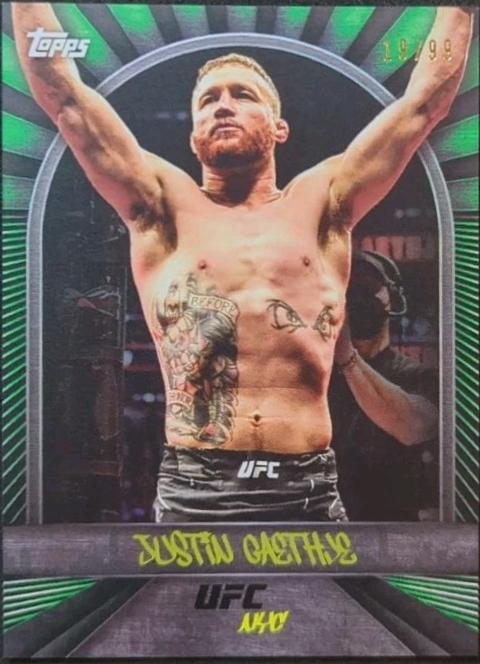 Justin Gaethje 2024 Topps UFC NYC Base #20 Green