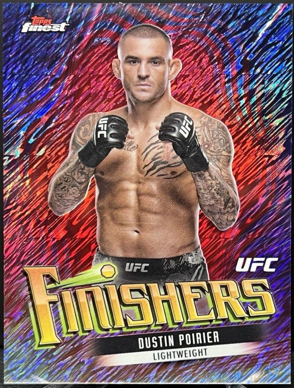 Dustin Poirier 2024 Topps Finest UFC Finishers #FIN-5 Red Shimmer Refractor
