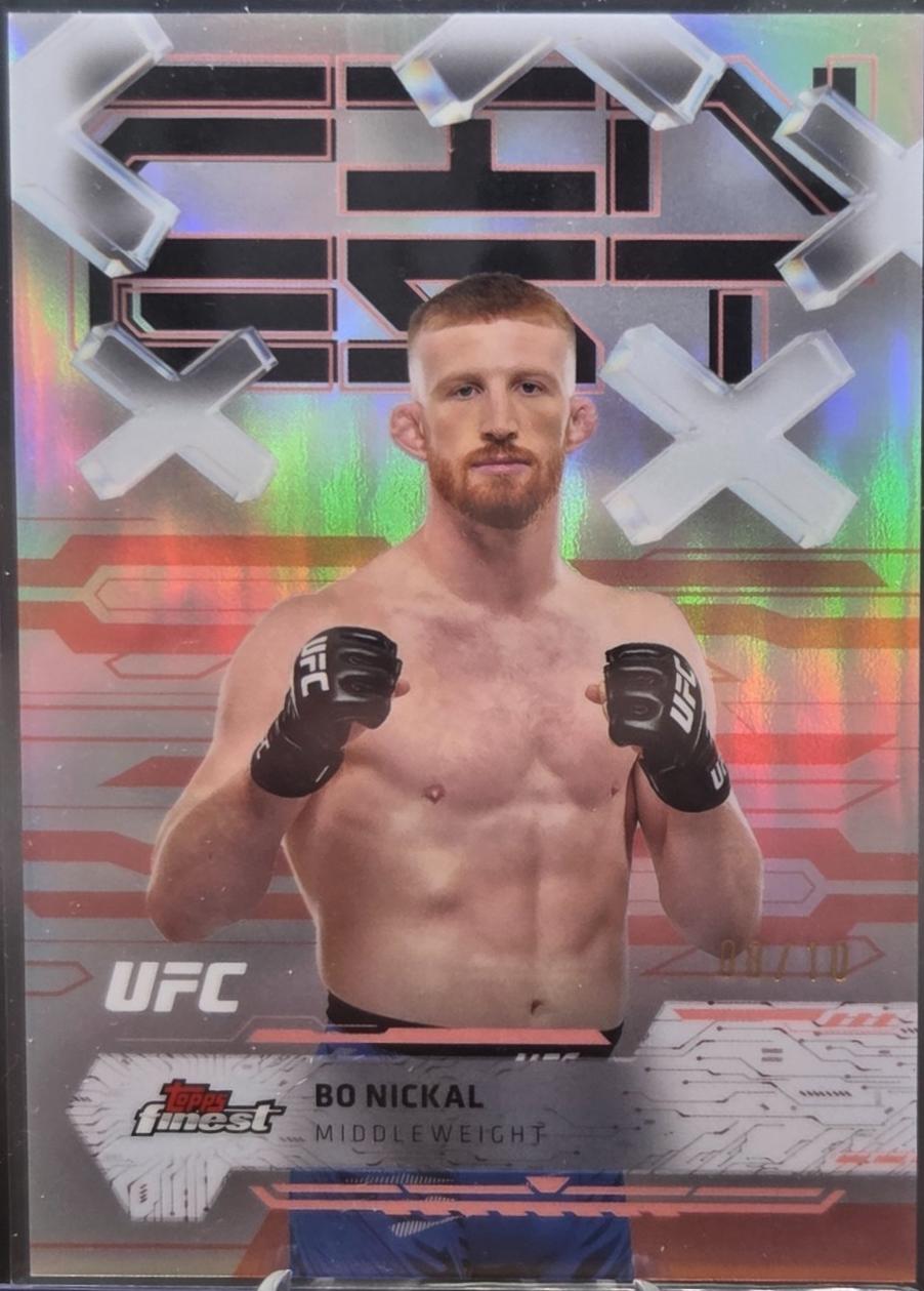 Bo Nickal 2025 Topps Finest UFC Base Common #92 Red Refractor
