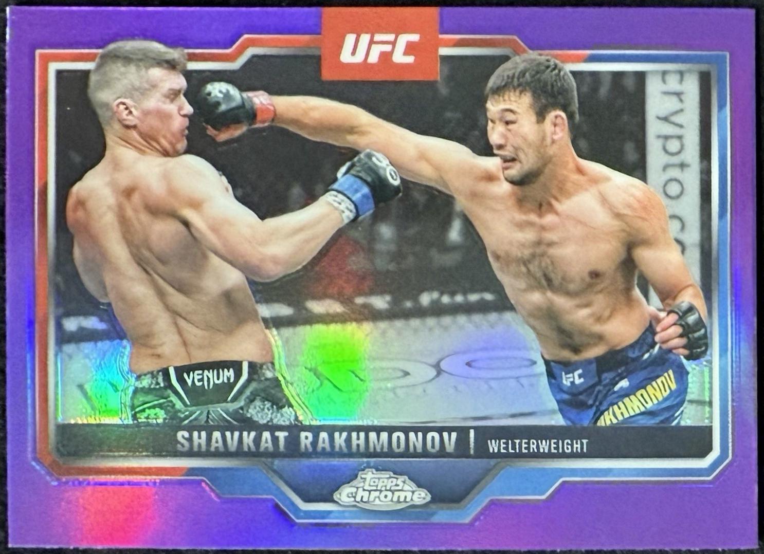 Shavkat Rakhmonov 2025 Topps Chrome UFC Base #125 Purple Refractor