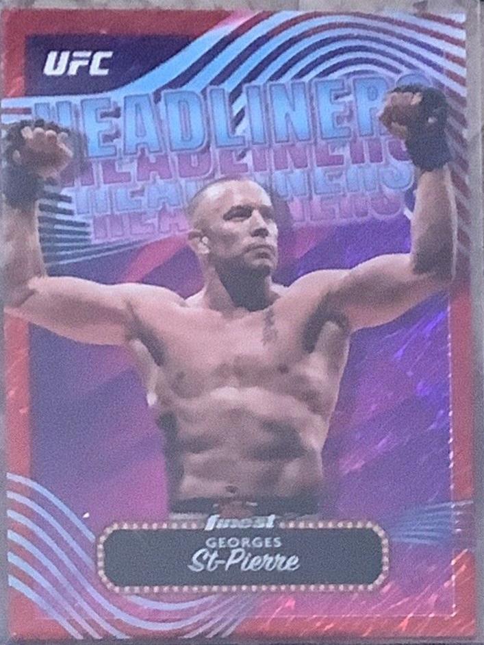 Georges St-Pierre 2024 Topps Finest UFC Headliners #HDL-21 Red Shimmer Refractor