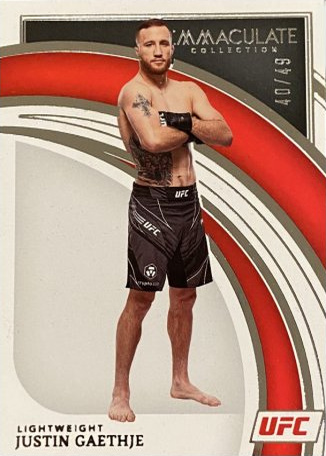 Justin Gaethje 2022 Panini Immaculate UFC Base #96 Platinum