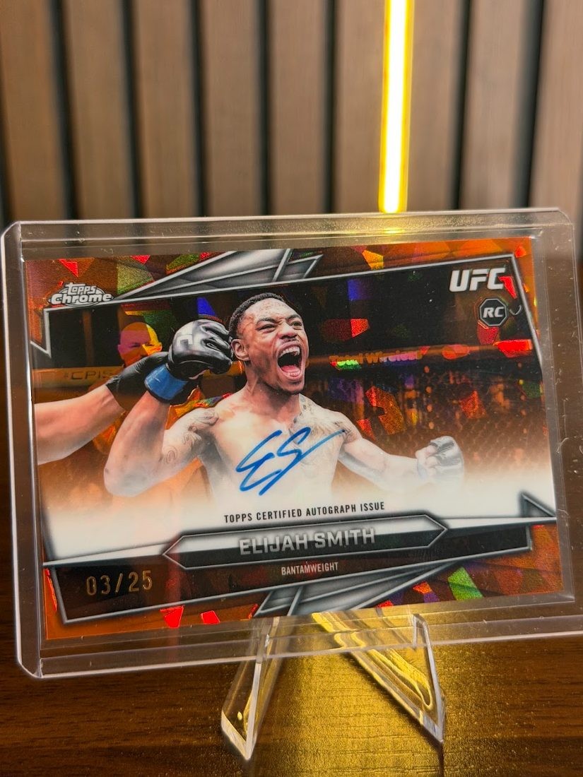 Elijah Smith 2026 Topps Chrome UFC Base Autographs #BAV-ES Orange Geometric Refractor