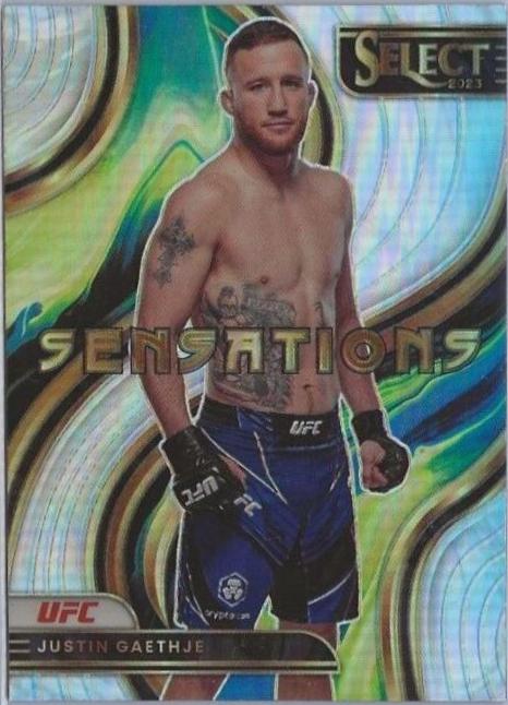 Justin Gaethje 2023 Panini Select UFC Sensations #27 Silver