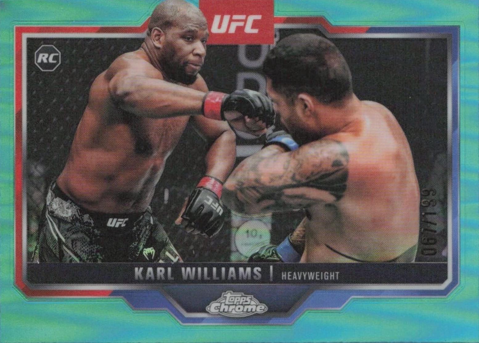 Karl Williams 2025 Topps Chrome UFC Base #30 Aqua Refractor