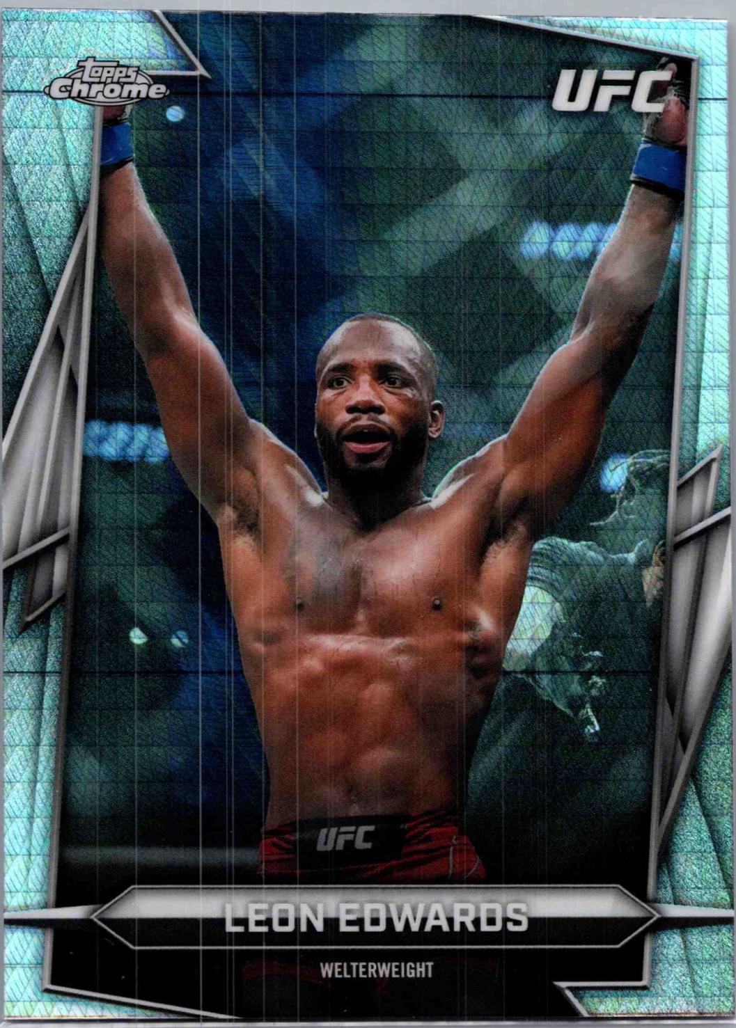 Leon Edwards 2026 Topps Chrome UFC Base #6 Prism Refractor