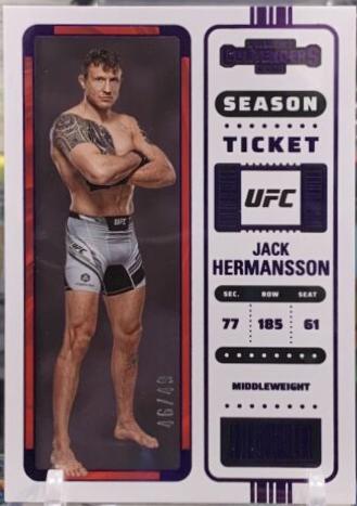 Jack Hermansson 2023 Panini Chronicles UFC Base Contenders Season Ticket #106 Purple