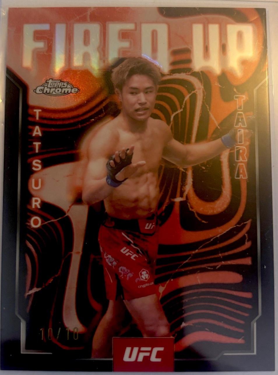 Tatsuro Taira 2025 Topps Chrome UFC Fired Up #FUP-19 Black & Gold Refractor