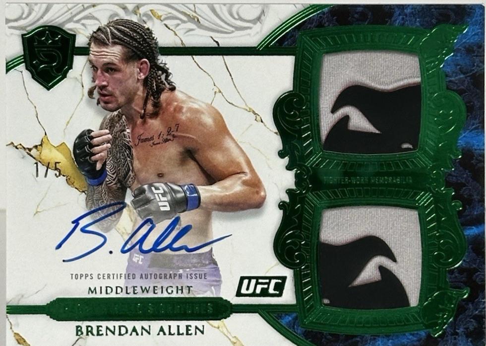 Brendan Allen 2025 Topps Royalty UFC Regalia Relic Signatures #RRS-BA
