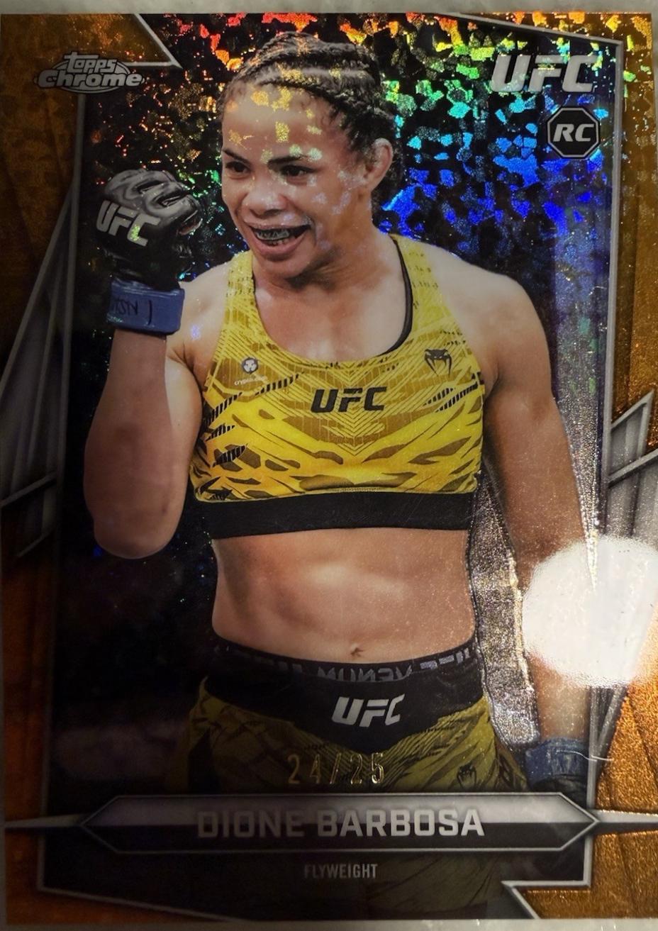 Dione Barbosa 2026 Topps Chrome UFC Base #33 Orange Mini Diamonds Refractor