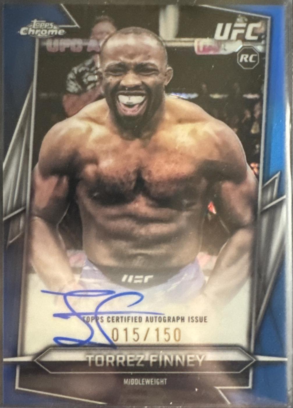 Torrez Finney 2026 Topps Chrome UFC Base Autographs #BAV-TF Geometric Refractor