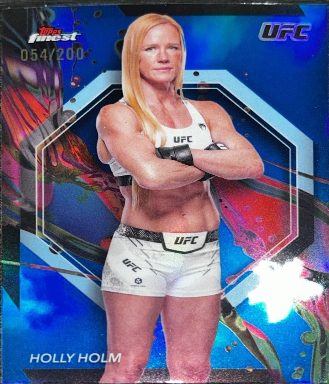 Holly Holm 2024 Topps Finest UFC Base Common #94 Blue Refractor