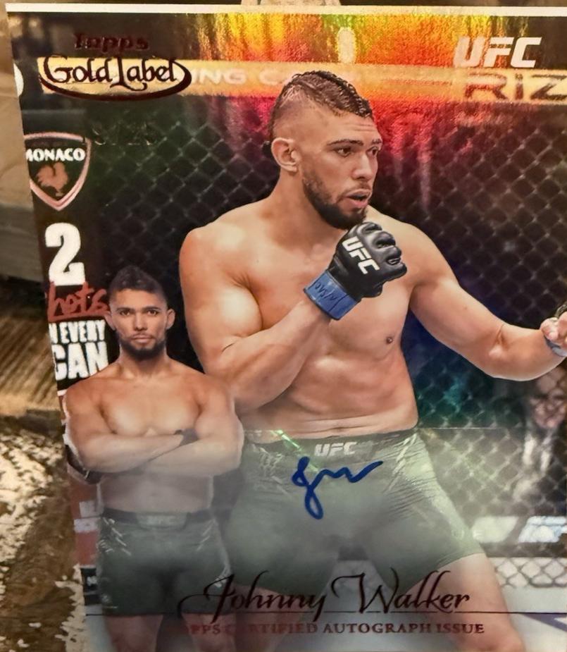 Johnny Walker 2024 Topps Gold Label UFC Gold Label Autographs #GLA-JWA Red